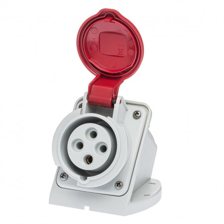 Socle de prise triphasé 16A 3P+T en saillie - Étanche IP44 - IDE