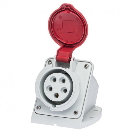 Socle de prise tétrapolaire 16A 3P+N+T en saillie - Étanche IP44 - IDE