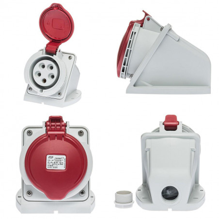 Socle de prise 32A 3P+N+T en saillie - Étanche IP44 - IDE
