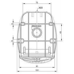 Socle de prise 32A 3P+N+T en saillie - Étanche IP44 - IDE