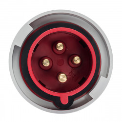 Fiche mobile male triphasé 32A 3P+T 380V - 4 broches - Étanche IP67 - IDE