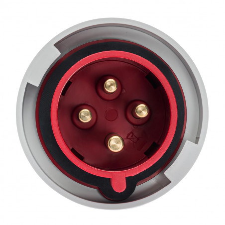 Fiche mobile male triphasé 32A 3P+T 380V - 4 broches - Étanche IP67 - IDE
