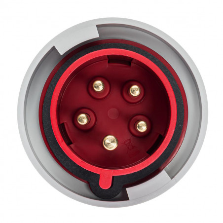 Fiche mobile male tétrapolaire 32A 3P+N+T 380V - 5 broches - Étanche IP67 - IDE