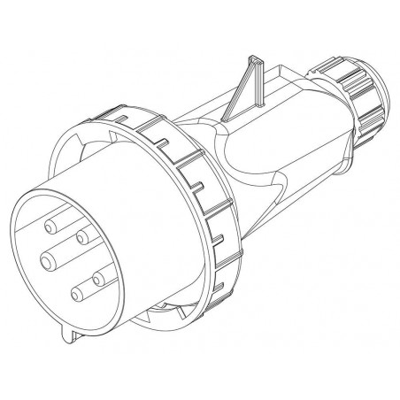 Fiche mobile male tétrapolaire 32A 3P+N+T 380V - 5 broches - Étanche IP67 - IDE