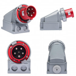 Socle male 63A tétrapolaire 380V - 3P+N+T - Étanche IP67 - IDE
