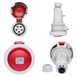 Fiche femelle tétrapolaire 16A 3P+N+T 380V - 5 broches - Étanche IP67 - IDE