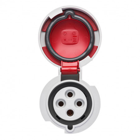 Fiche femelle triphasé 32A 3P+T 380V - 4 broches - Étanche IP67 - IDE