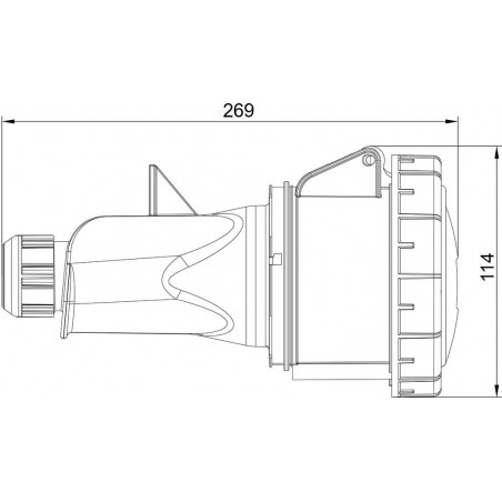 Fiche femelle 63A tétrapolaire 3P+N+T - Étanche IP67 - IDE
