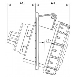 Prise triphasé 16A 3P+T - 4 broches - Encastrable sur coffret - Étanche IP67 - IDE