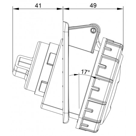 Prise triphasé 16A 3P+T - 4 broches - Encastrable sur coffret - Étanche IP67 - IDE
