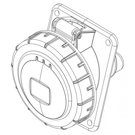 Prise tétrapolaire 16A 3P+N+T - 5 broches - Encastrable sur coffret - Étanche IP67 - IDE
