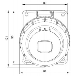 Prise tétrapolaire 16A 3P+N+T - 5 broches - Encastrable sur coffret - Étanche IP67 - IDE