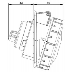 Prise tétrapolaire 16A 3P+N+T - 5 broches - Encastrable sur coffret - Étanche IP67 - IDE