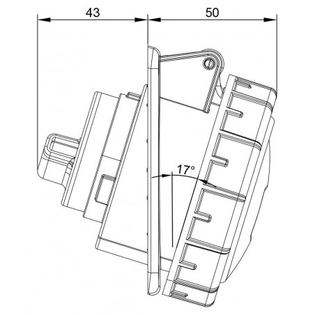 Prise tétrapolaire 16A 3P+N+T - 5 broches - Encastrable sur coffret - Étanche IP67 - IDE