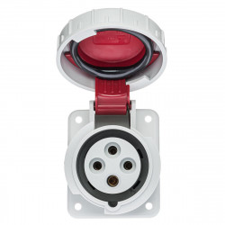 Prise tétrapolaire 16A 3P+N+T - 5 broches - Encastrable sur coffret - Étanche IP67 - IDE