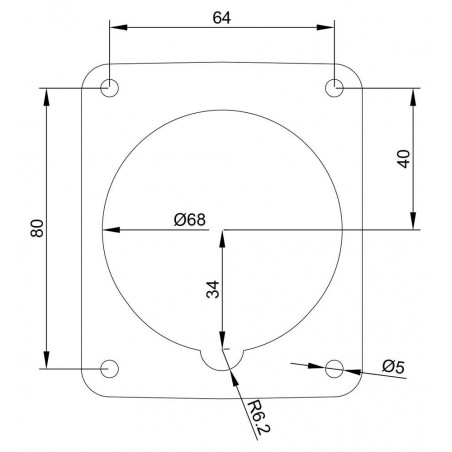 Prise triphasé 32A 3P+T - 4 broches - Encastrable sur coffret - Étanche IP67 - IDE