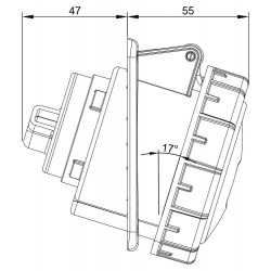 Prise triphasé 32A 3P+T - 4 broches - Encastrable sur coffret - Étanche IP67 - IDE