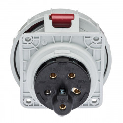 Prise tétrapolaire 32A 3P+N+T - 5 broches - Encastrable sur coffret - Étanche IP67 - IDE