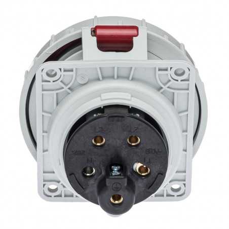 Prise tétrapolaire 32A 3P+N+T - 5 broches - Encastrable sur coffret - Étanche IP67 - IDE