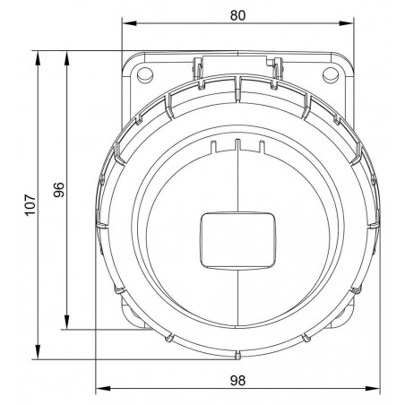 Prise tétrapolaire 32A 3P+N+T - 5 broches - Encastrable sur coffret - Étanche IP67 - IDE