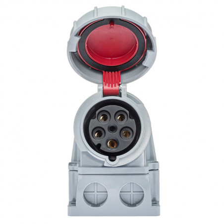 Socle prise murale tétrapolaire 380V - 63A 3P+N+T - Étanche IP67 - IDE