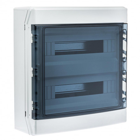 Coffret électrique étanche pour l'extérieur IP65 - 2 rangées de 18 modules - HxLxP 436x418x148mm IDE ECOLOGY