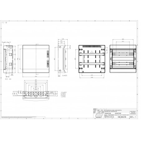Coffret électrique étanche pour l'extérieur IP65 - 2 rangées de 18 modules - HxLxP 436x418x148mm IDE ECOLOGY