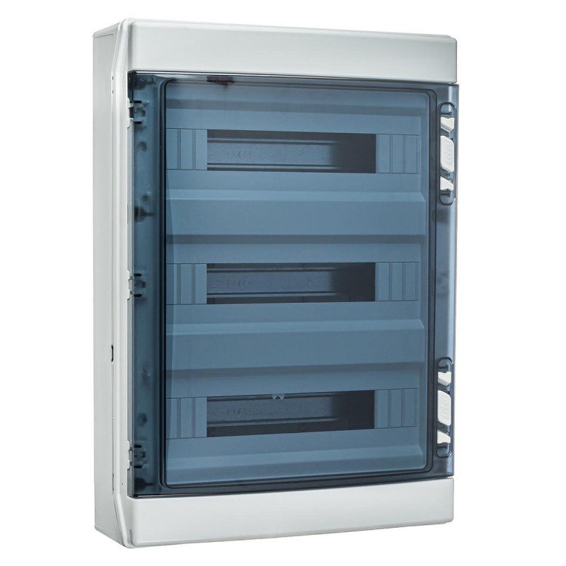Coffret électrique étanche pour l'extérieur IP65 - 3 rangées de 18 modules - HxLxP 586x418x148mm IDE ECOLOGY