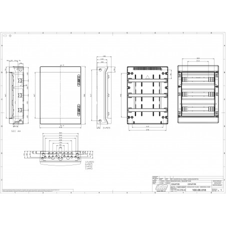 Coffret électrique étanche pour l'extérieur IP65 - 3 rangées de 18 modules - HxLxP 586x418x148mm IDE ECOLOGY