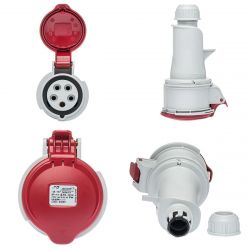 Fiche femelle tétrapolaire 16A 3P+N+T 380V - 5 broches - Étanche IP44 - IDE