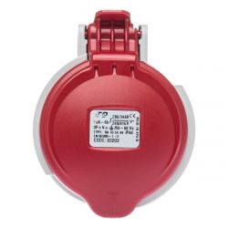 Fiche femelle tétrapolaire 16A 3P+N+T 380V - 5 broches - Étanche IP44 - IDE