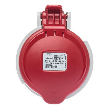 Fiche femelle tétrapolaire 16A 3P+N+T 380V - 5 broches - Étanche IP44 - IDE