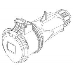 Fiche femelle tétrapolaire 16A 3P+N+T 380V - 5 broches - Étanche IP44 - IDE