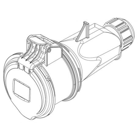Fiche femelle tétrapolaire 16A 3P+N+T 380V - 5 broches - Étanche IP44 - IDE
