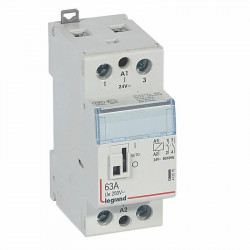 412516 Legrand - Contacteur jour nuit pour cumulus bobine 24Vac - 63A - contact 2NO - 2 modules