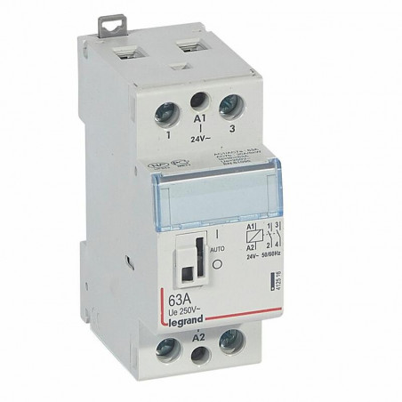 412516 Legrand - Contacteur jour nuit pour cumulus bobine 24Vac - 63A - contact 2NO - 2 modules