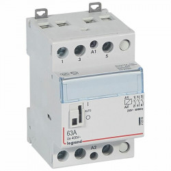 412550 Legrand - Contacteur jour nuit triphasé 3P bobine 230V - 63A - contact 3NO - 3 modules