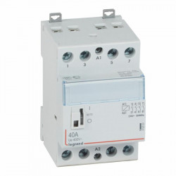 412553 Legrand - Contacteur jour nuit triphasé 4P bobine 230V - 40A - contact 4NO - 3 modules