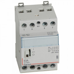 412557 Legrand - Contacteur jour nuit triphasé 4P bobine 230V - 63A - contact 4NF - 3 modules