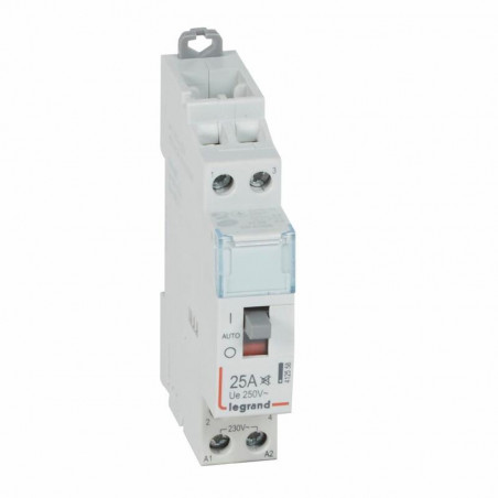 412558 Legrand - Contacteur jour nuit silencieux bobine 230V monophasé - 25A - contact 2NO - 1 module
