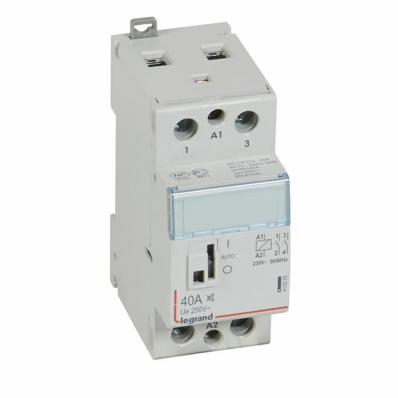 412559 Legrand - Contacteur jour nuit silencieux bobine 230V monophasé - 40A - contact 2NO - 2 modules