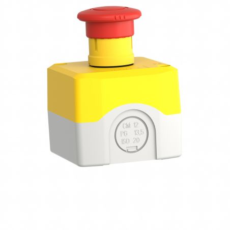 XALK178E - Boitier jaune d'arrêt d'urgence Schneider complet avec contacts 1NO+1NF - étanche IP66 - Harmony XAL
