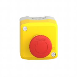 XALK178E - Boitier jaune d'arrêt d'urgence Schneider complet avec contacts 1NO+1NF - étanche IP66 - Harmony XAL