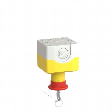 XALK188 - Boitier jaune d'arrêt d'urgence à clé complet avec contacts 1NF - étanche IP66 - Harmony XAL