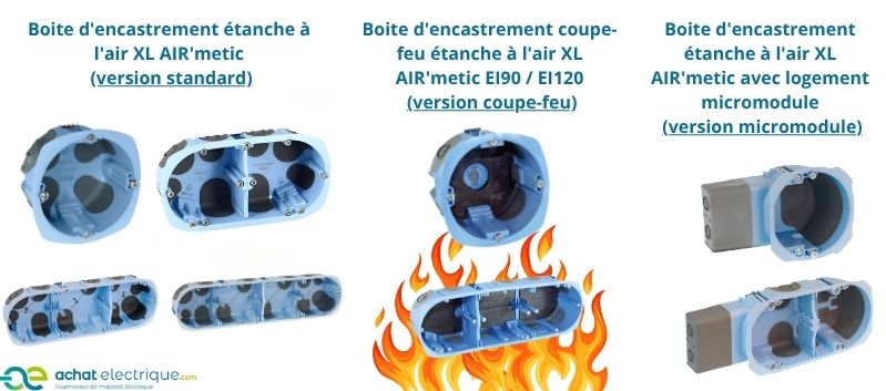 Boite d'encastrement EUR'HOM etanche, coupe feu et micromodule