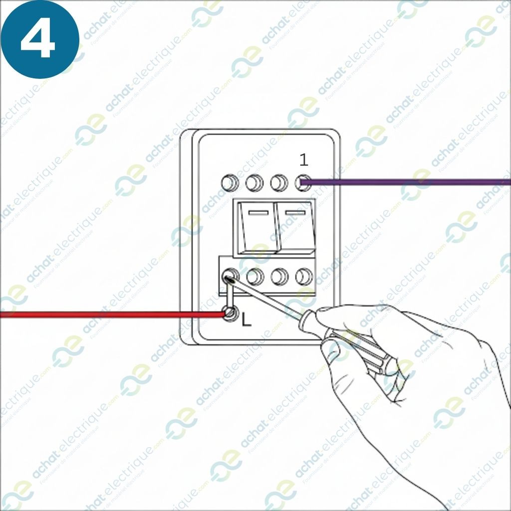 Branchement interrupteur simple : raccorder la phase et le retour lampe